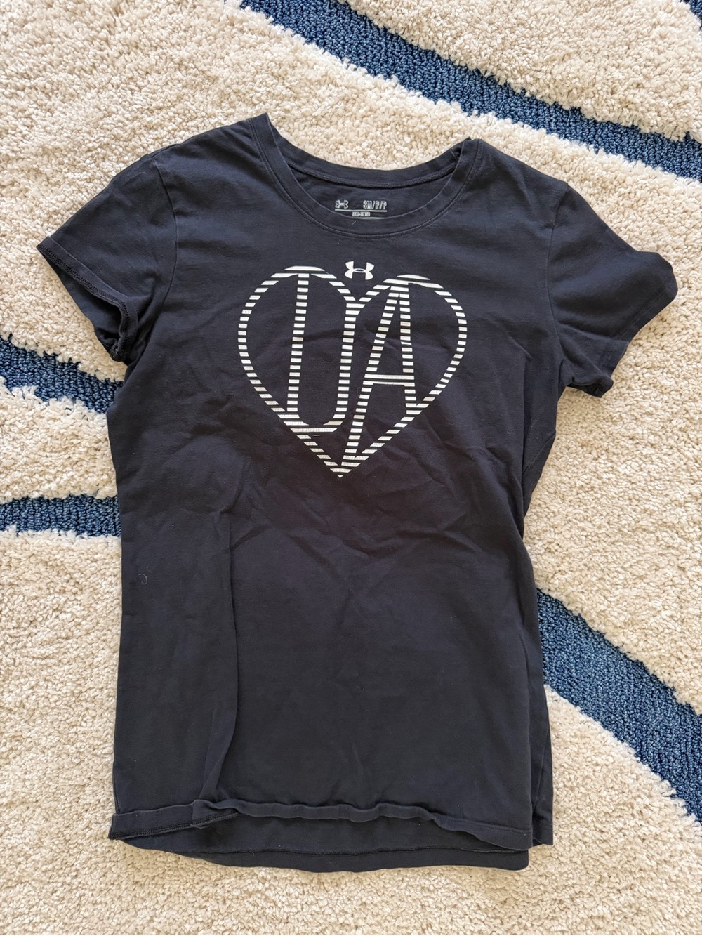 Under Armour Black Graphic HeatGear Tee with White Logo